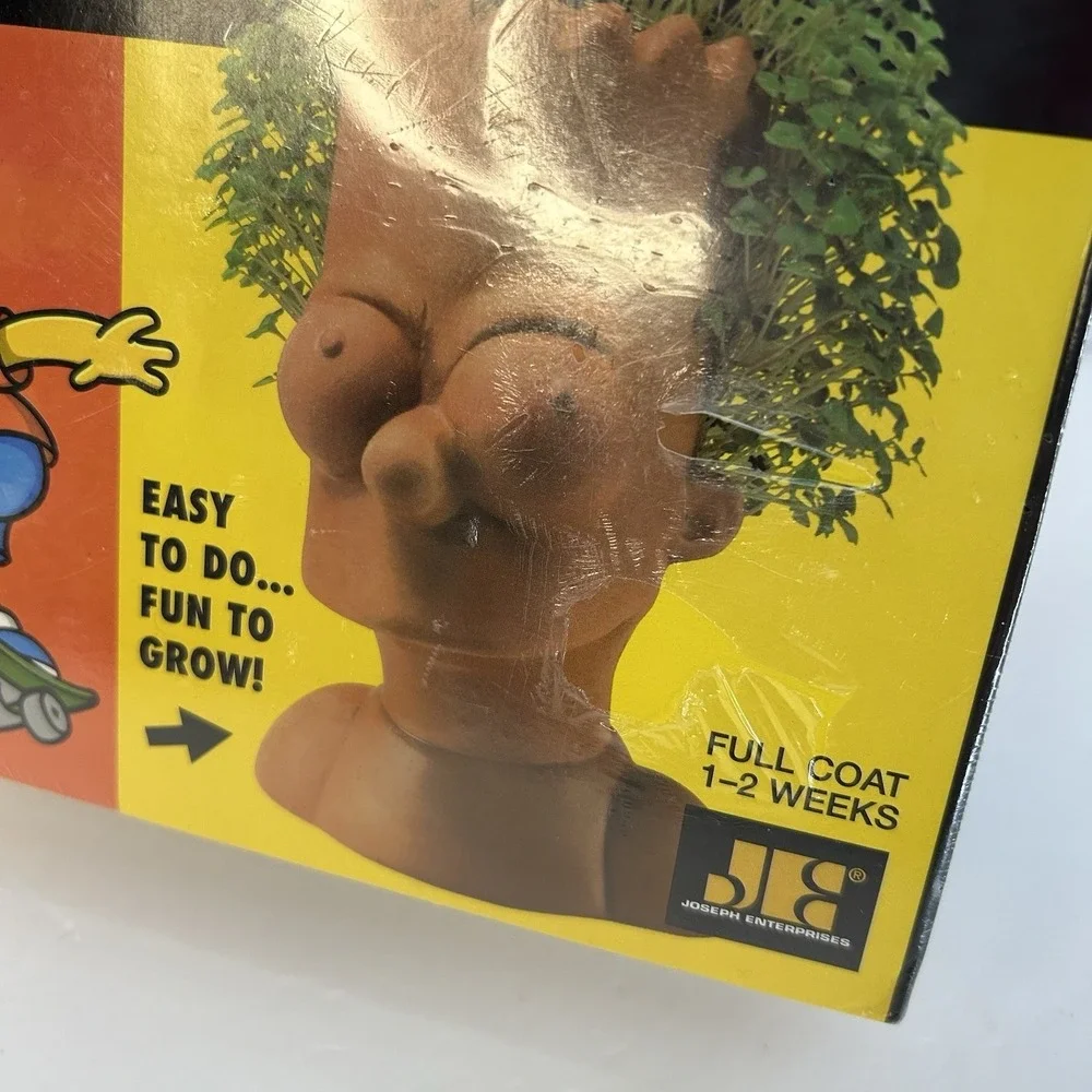 New Sealed The Simpsons Chia Bart Handmade Decorative Planter Growing Vintage